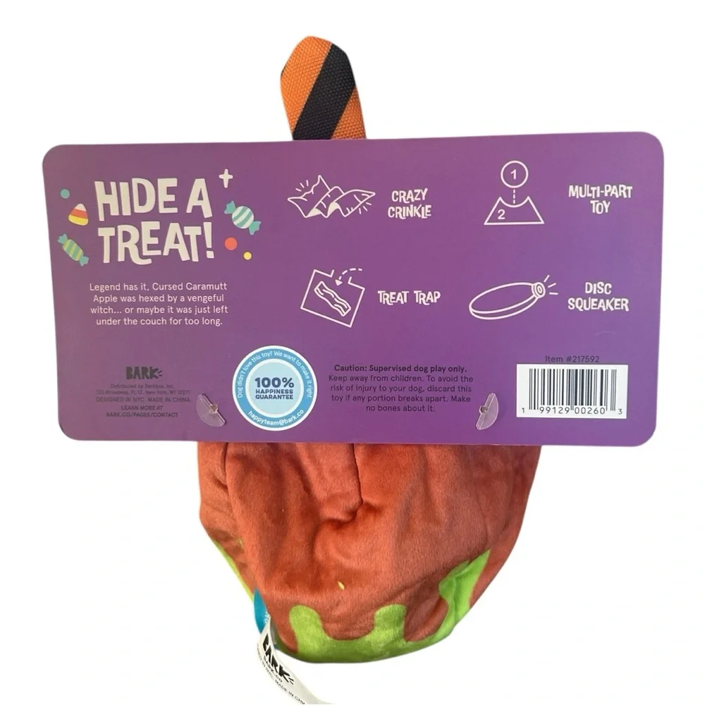 BARK Halloween “Cursed Caramel Apple” Dog Toy‎ Small (0–20 lb)